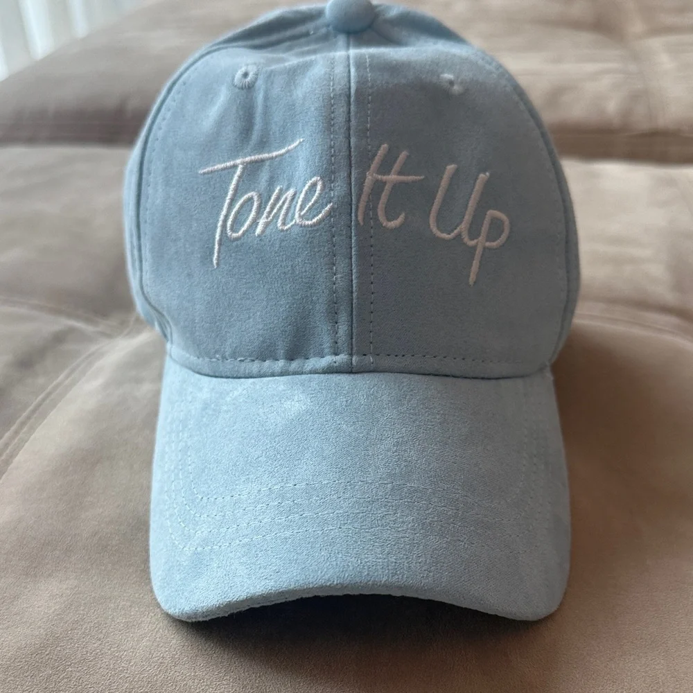Tone It Up Light Blue Suede Baseball Cap